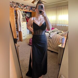 Elegant Black Spaghetti Strap Dress